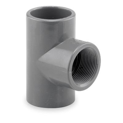 Te 90° Encolar rosca-hembra centro pvc presión